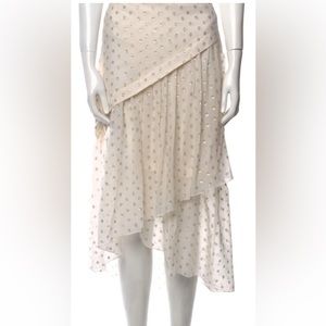 Stella McCartney Cream Layered Polka Dot Midi Skirt